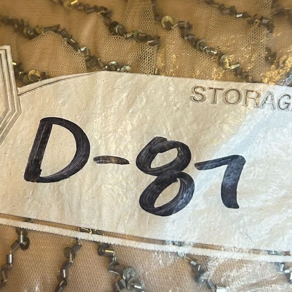 Adrianna Papell Hand-beaded Blouson Long Sleeveless Gown in Nude Size 4 - Picture 9 of 9